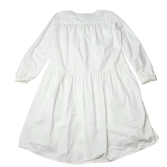 J. Crew Cotton Poplin Tunic Dress Farmer's Market Embroidery White Floral Small - Picture 4 of 13